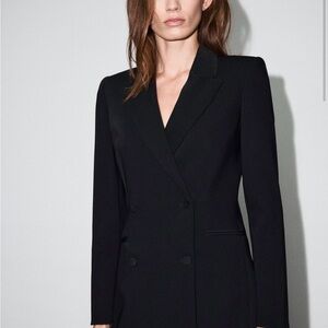 Elegant Black Double-Breasted Women's Blazer dress